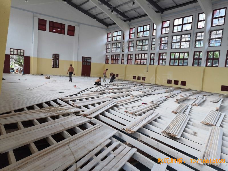 福建中国女排中国队训练基地排球场馆体育木地板铺设案例