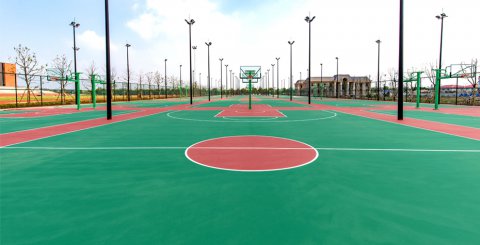 室外篮球场地，硅pu材质球场施工工艺
