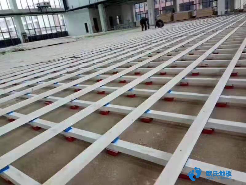 武汉建没学校体育馆木地板安装完成